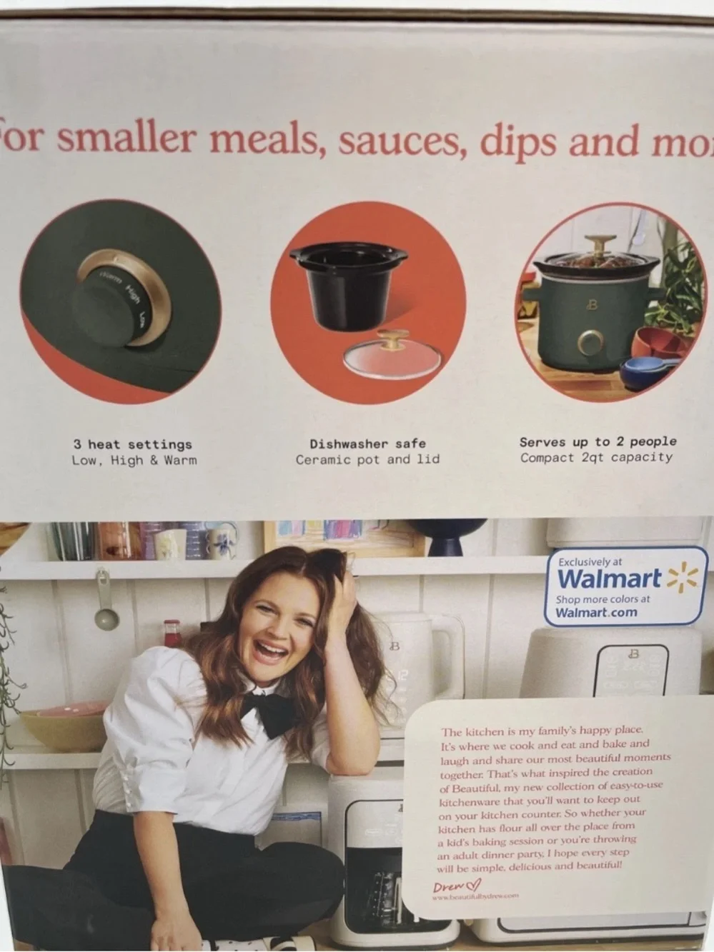 Beautiful Brand 2 Quart Slow Cooker Thyme Green by Drew Barrymore NIB